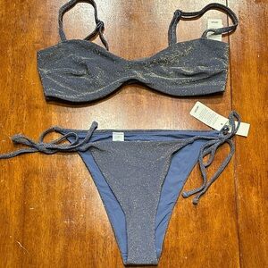 Aerie Blue & Glitter Bikini Set